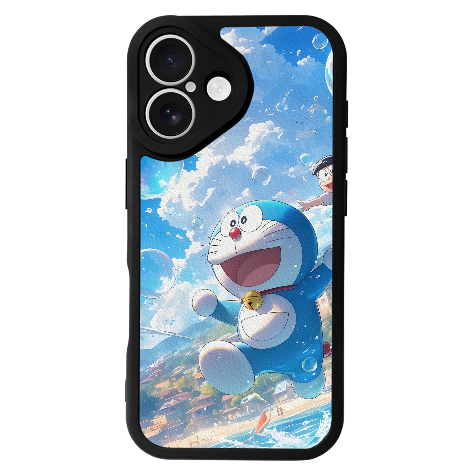 （画像用） ドラえもん Doraemon 【iPhone 16シリーズ対応】シリコンスマホケース（レザー調） 材質：シリコン